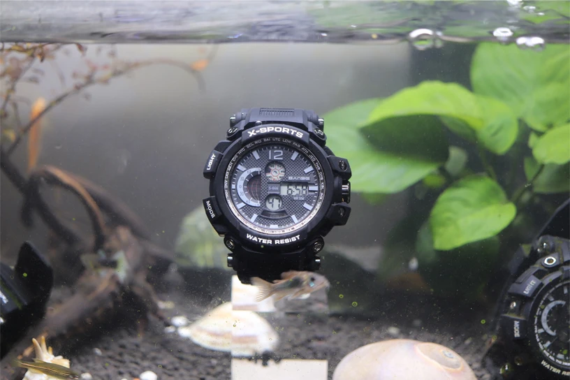 
Sanse S-666 Cheap Factory Price Fashion Stainless Steel Back Water Resistant Sport Digital Men Watch 