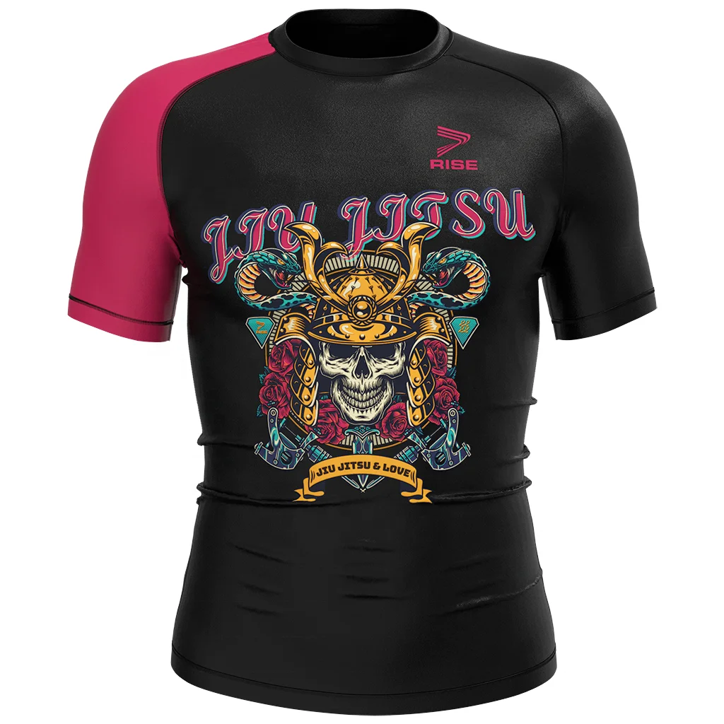 Sublimation colored reinforced gracie shoyoroll venums monokini mma custom print logo kingz rashguard