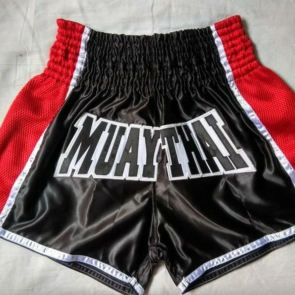Wholesale Custom Embroidered Boxing Short Men And Personalized Muay Thai Shorts Sublimation Retro Muay Thai Fit Mesh Shorts