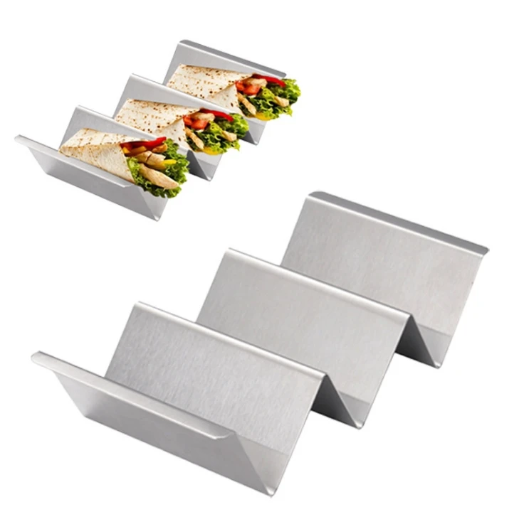 CHRT Children Taco Holder Stand up 2-3 stainless steel Modern Taco Rack Dishwasher Safe Metal Taco Trays