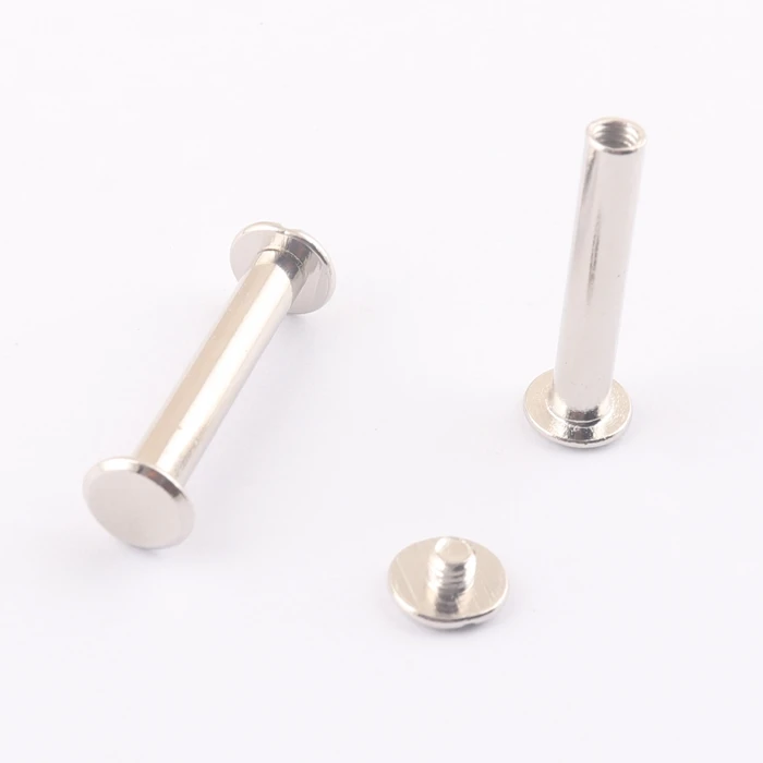 30mm metal flat head Chicago book binding screw for leather craft