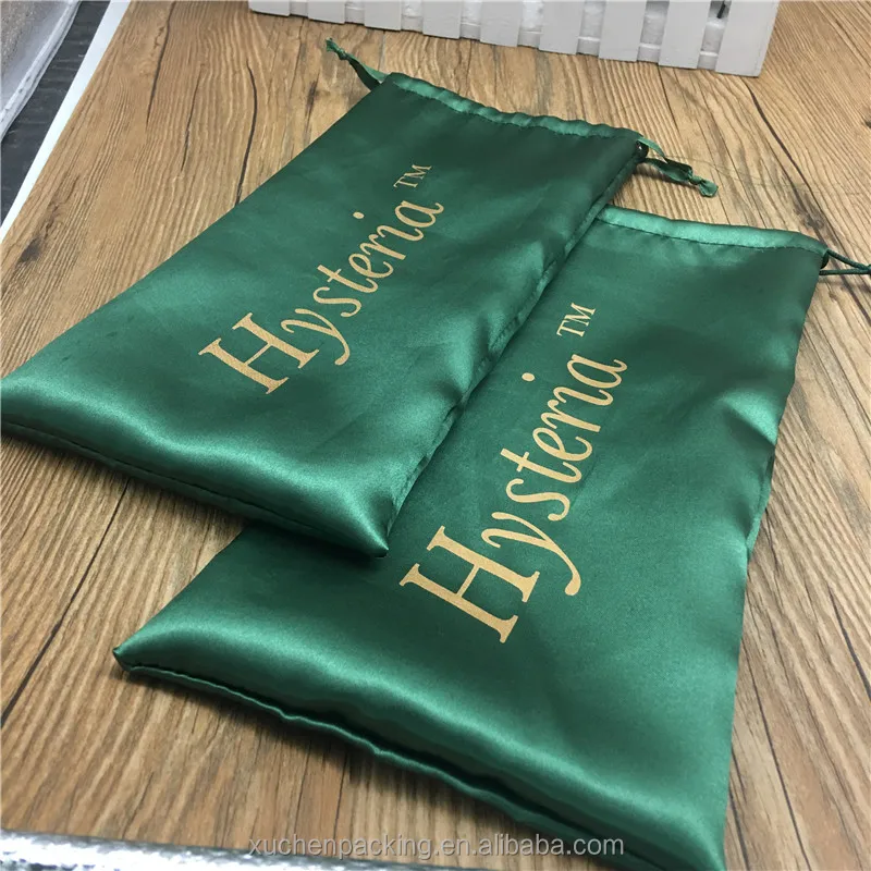 Top Quality Dark Green Satin Travel Storage Bag for Hair Care Products