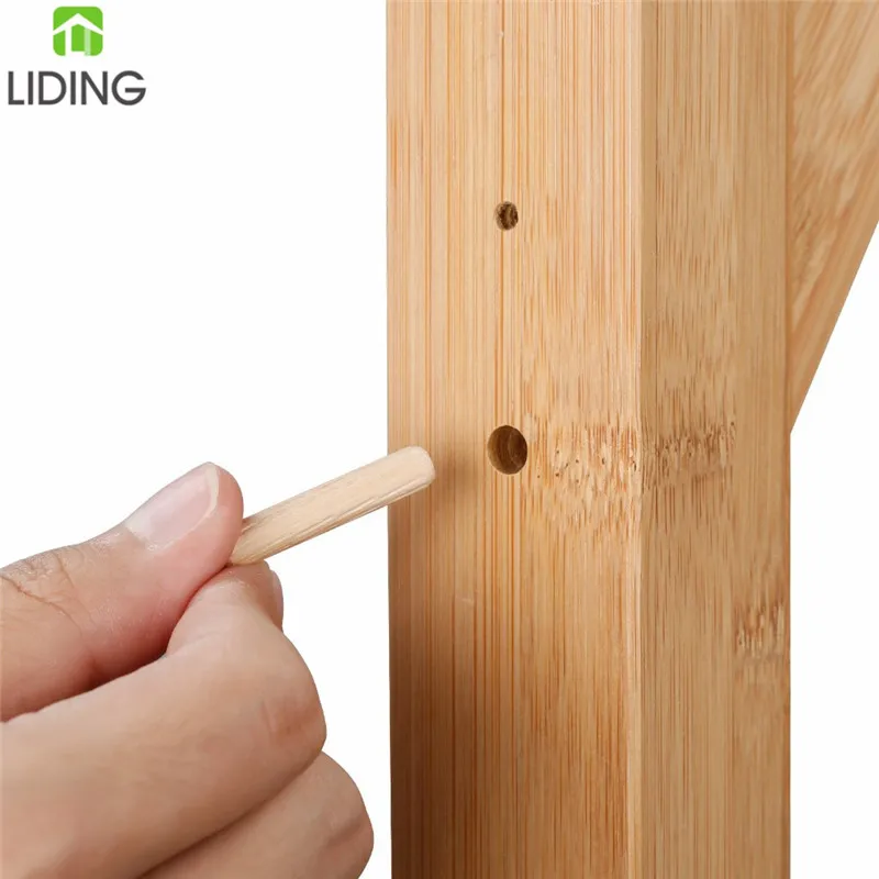 Bamboo Standing Coat Rack, Wood Coat Tree with 8 Hooks Hat Hanger