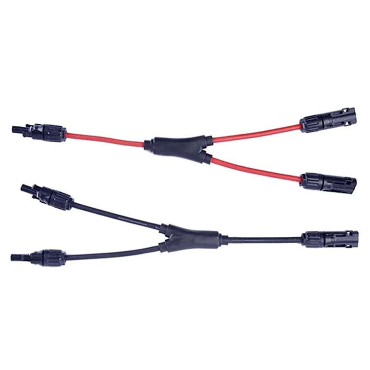 Slocable Branch Cable 6mm2 Solar Cable Main Line 10cm and 4mm2 Branch Line 10cm Solar Wire with Solid Copper Connector