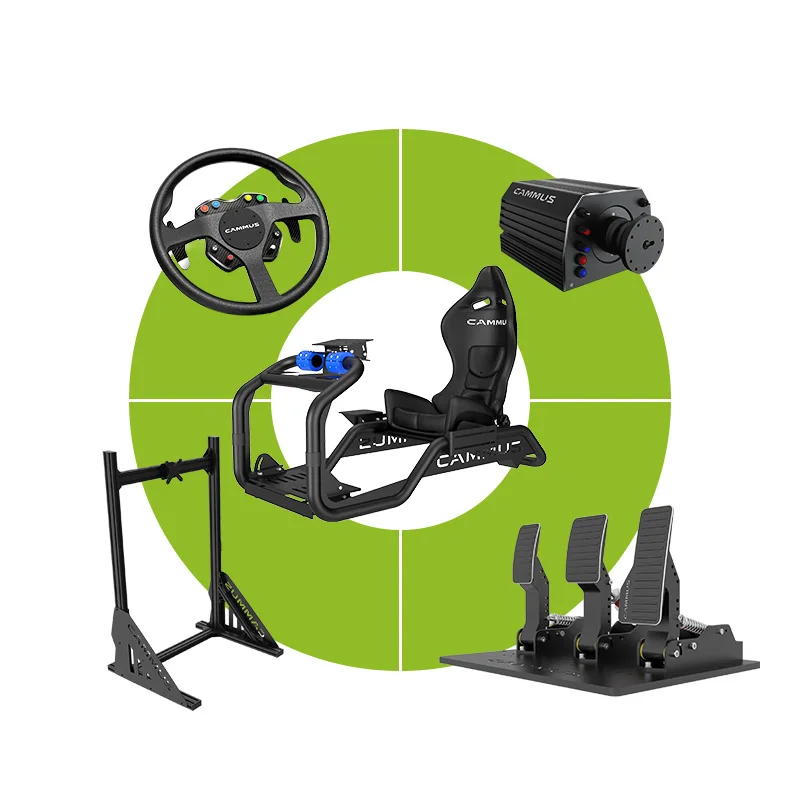 Sim Racing Simulador Driving Force Gaming Steering Wheel And Shifter PC Stand Padals with Clutch Servo Base