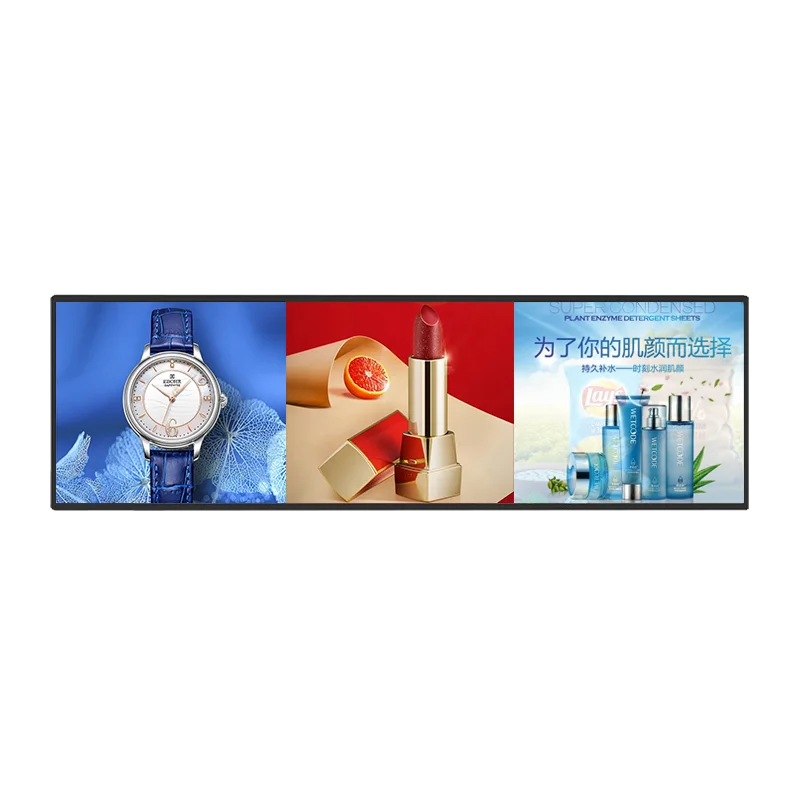 DCSJ LCD Indoor 24 28.1 inch Custom Size Commercial Advertising Media Player Strip Monitor Android Stretch Bar LCD Display