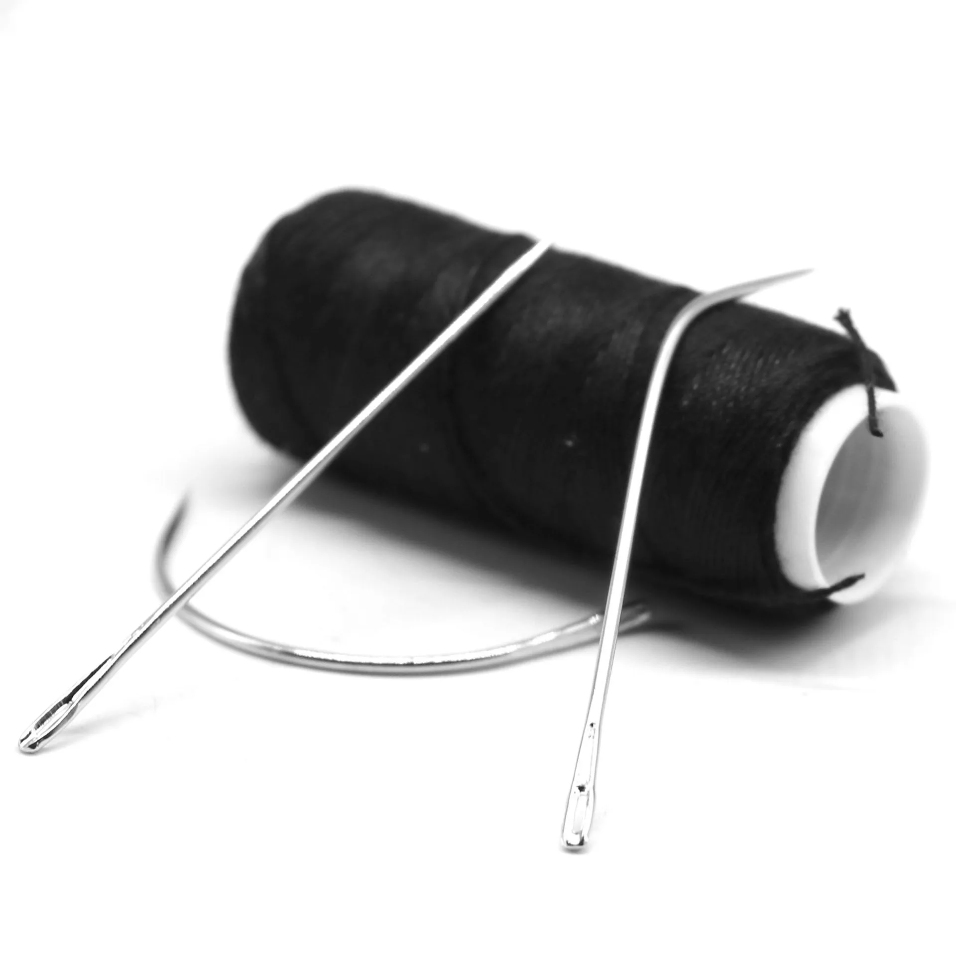 1 Rolls Hair Weaving Threads With 3 pcs C J I Mix Curved Needles Wig Making Tools Sewing Thread  For Hair Extension Tool