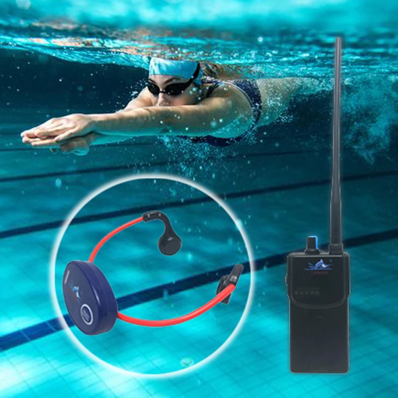 Swimming Coaching Communicator Underwater Wireless 1 FM Transmitter Waterproof 10 H-902 Bone Conduction Headphone
