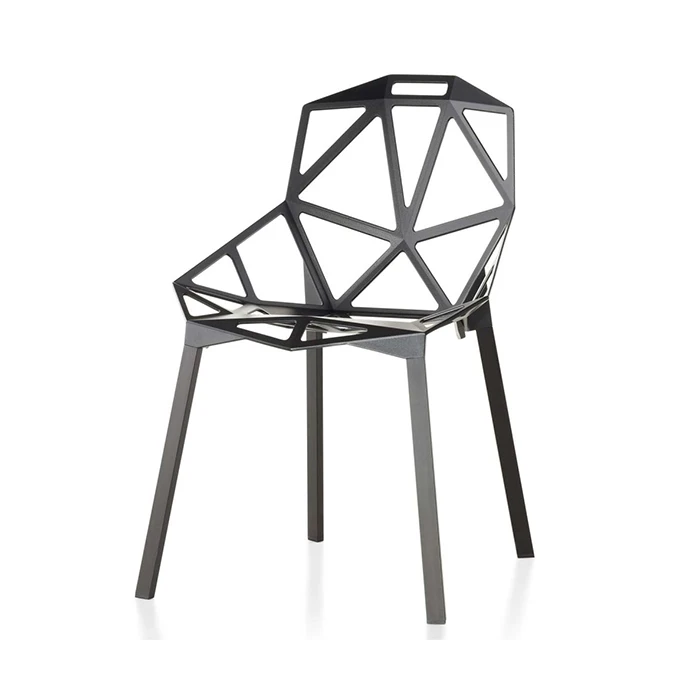 Черный металлический обеденный стул