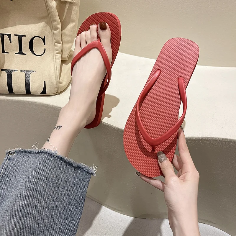 Wholesale Ladies Women PVC Sandals Wedding Guest Flip Flops Shoes Beach Outdoor Fashion Summer Factory Flip-flops Slippers