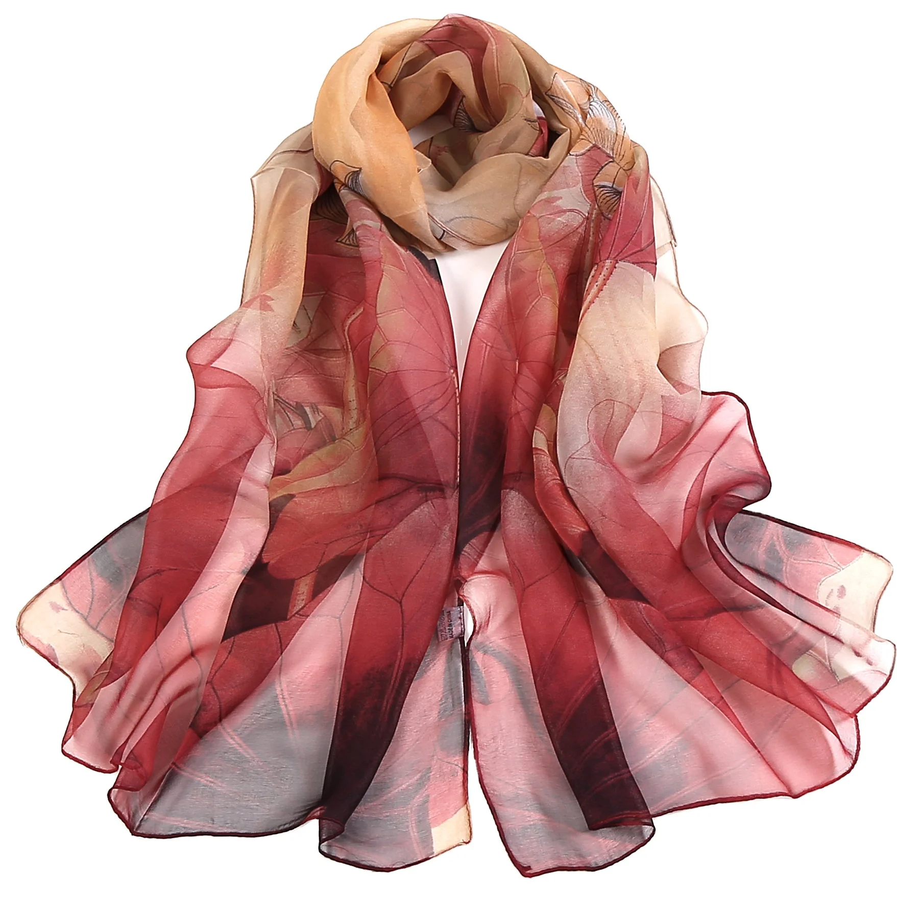 New Fashion Silk Scarves Spring Summer Women Branded Silk Floral Shawl Scarves Ladies Silk Hair Scarf Square