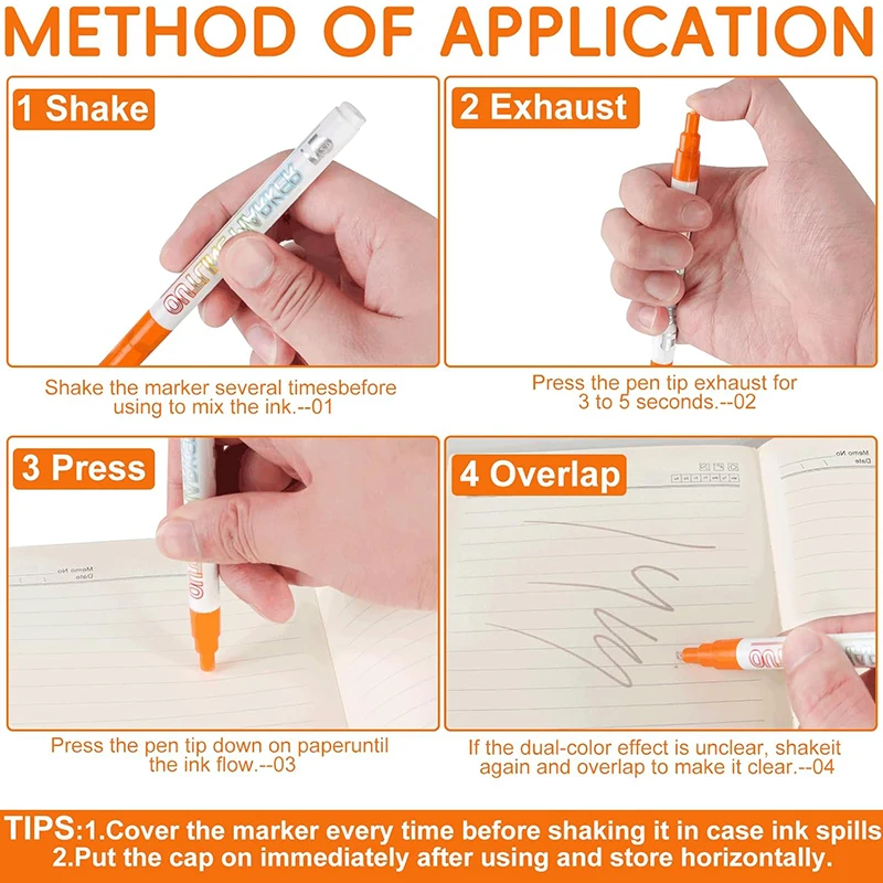 2025 Dual Line 12 Color Outline Markers Hand Painted Manga Drawing Markers Pen Sketch Oily Twin Brush Pen Outline Art Marker Set