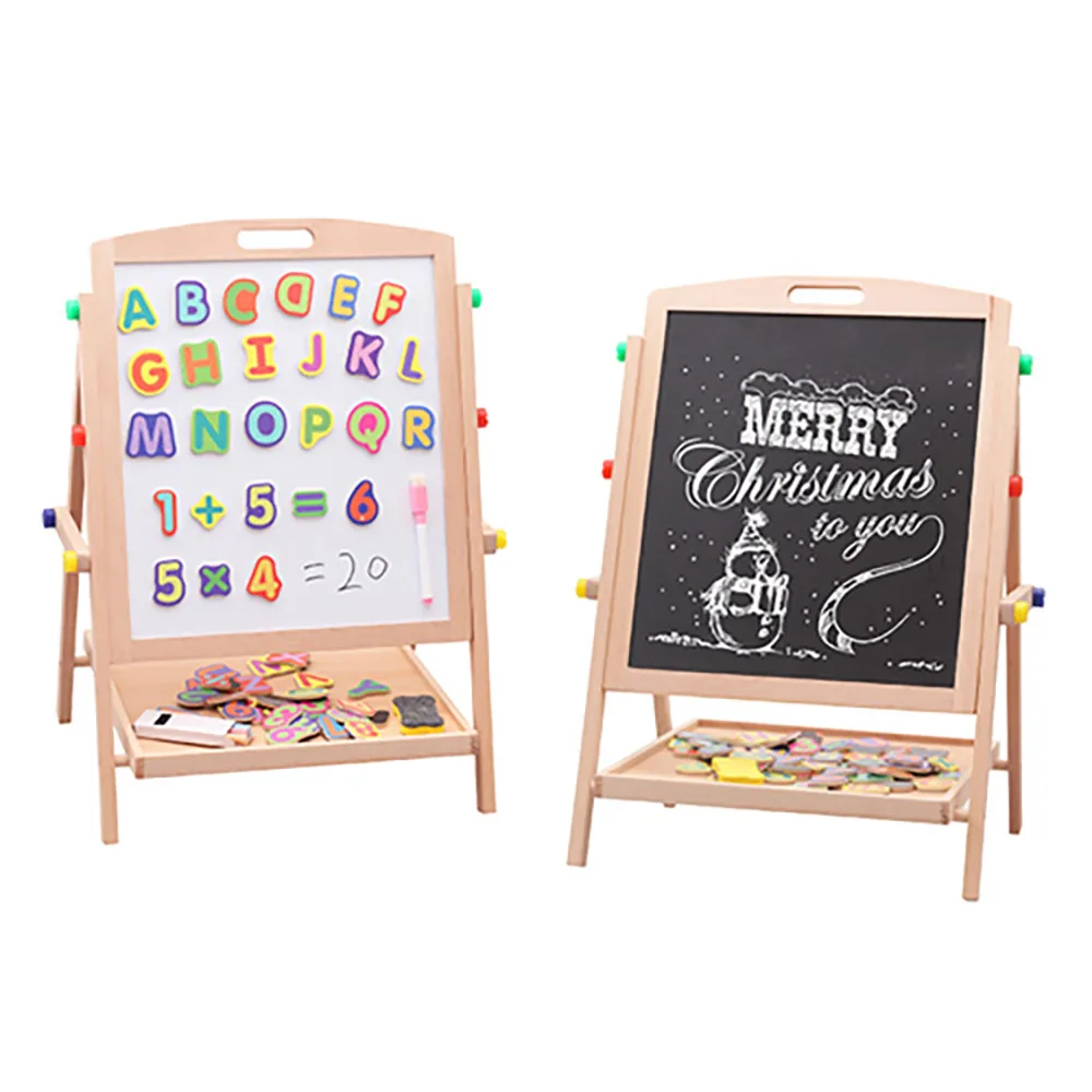 High Quality Kids Wooden Easel Toy Drawing Writing Easel Wood Activity Easel Board For Kids