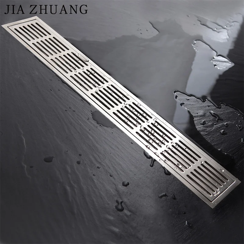 Hot sell Bathroom 60x12cm Long Rectangle Linear Stainless Steel Cover Shower Aluminium Floor Drain With Toilet Drain Cover