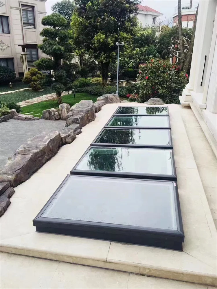 Customized Skylight Roller Shutter Roof light slide glass Window