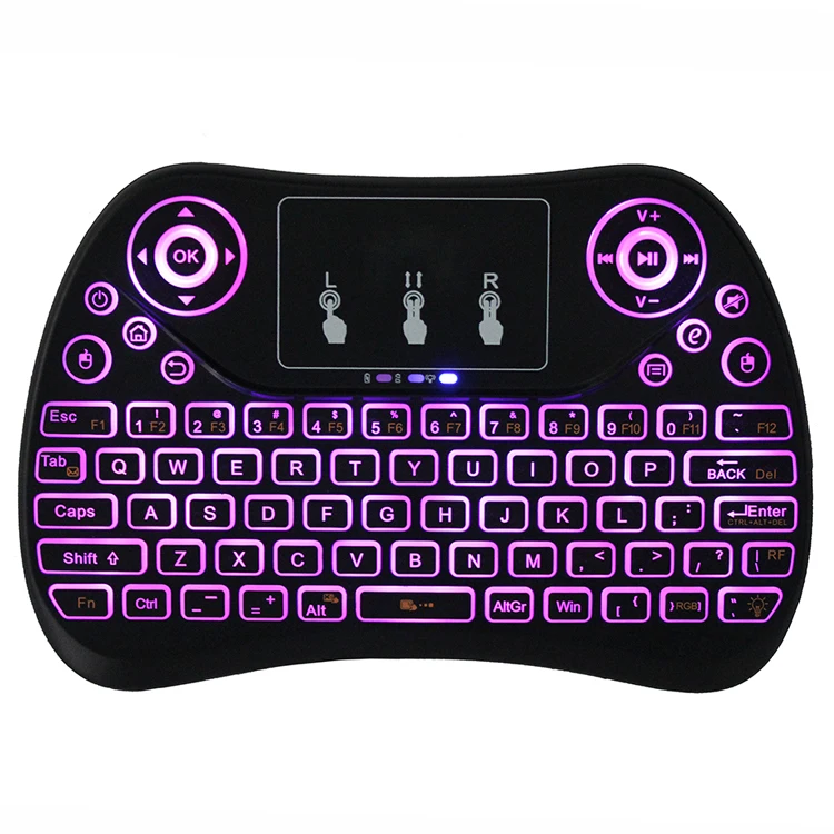 Wholesale T2 Mini Wireless BT Rechargeable 2.4 GHz Wireless Touch Pad Air Keyboard Mouse for Gaming