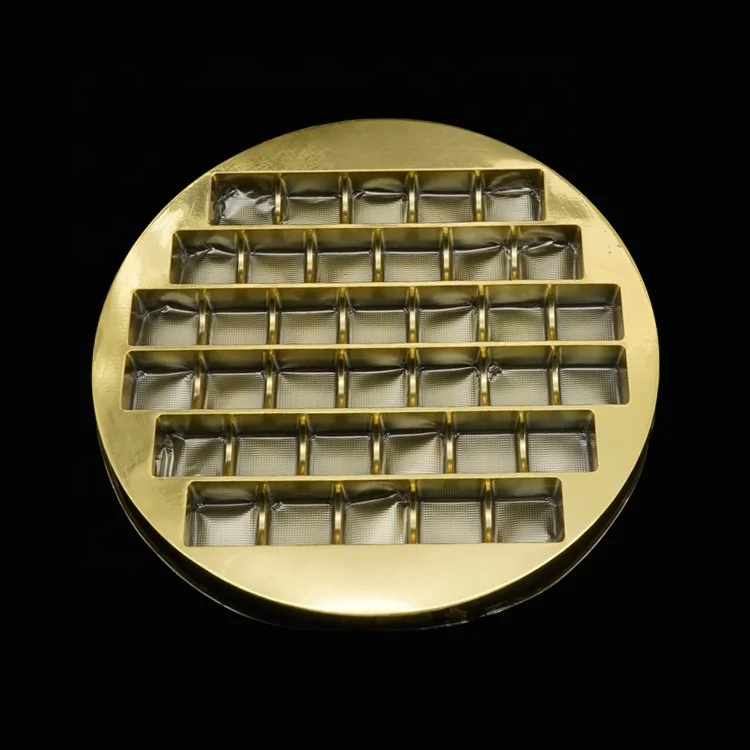 Gold Chocolate Packaging Box with Plastic Tray / Dividers Eco-friendly Paper HOT Custom Design Luxury Packaging  inner container
