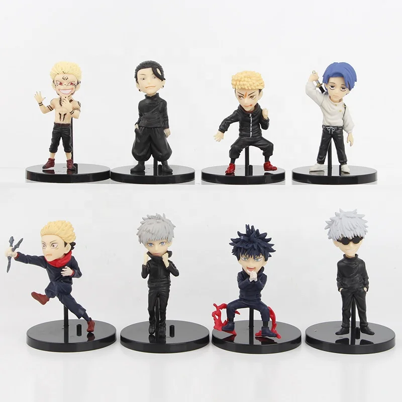 8 Pieces / Set Jujutsu Kaisen Itadori Yuji Satoru Gojo Megumi Collection PVC Model Action Figure Anime Doll Toys Wholesale