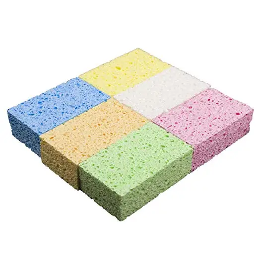 
100% Natural Colorful Cellulose Kitchen Scrub Multi-use Dishwashing Sponge 
