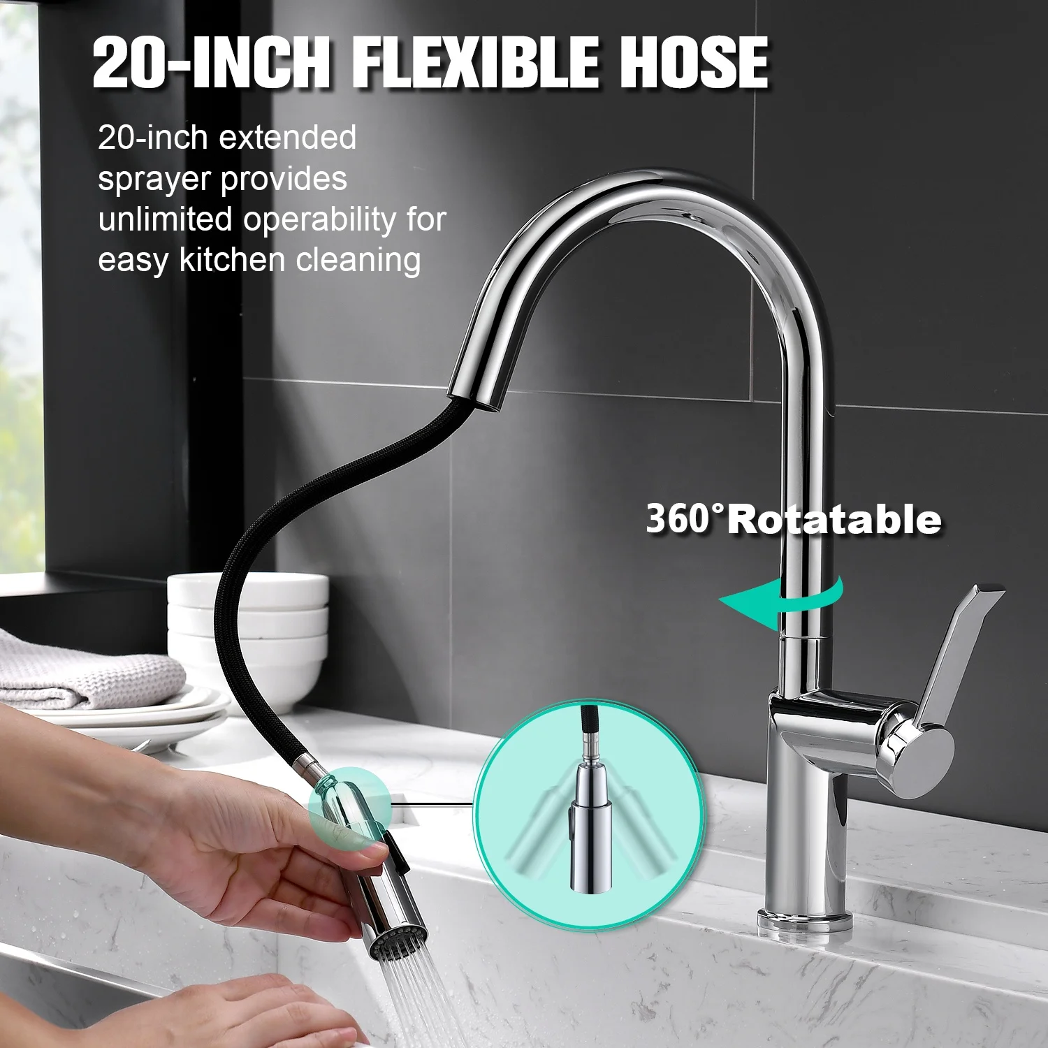 Modern Style Kitchen Pull Down Faucet Sprayer Kitchen Faucet Water Tap Kitchen Faucet