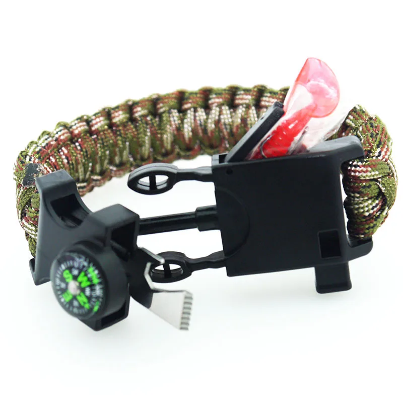 JKSS-003 Paracord Survival Outdoor Bracelet Multifunction Sport with Fishing gear Camping Rescue EDC Bracelets Escape Wrist