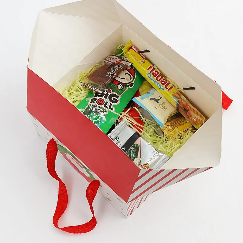 2024 Christmas red green cookie boxes food bakery treat boxes with handle candy apples cartoon gift packaging box