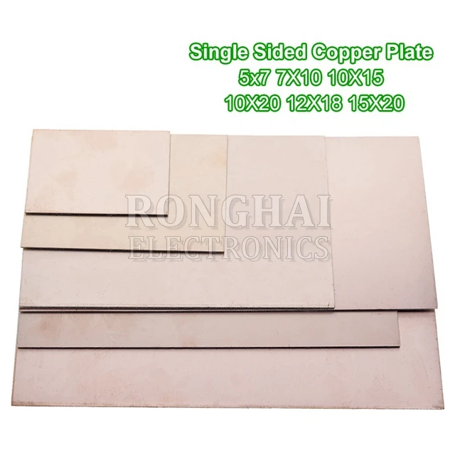 FR4 PCB 5x7 7x10 10x15 10x20 15x20 12x18 см односторонняя медная плакированная пластина ламинат универсальная Стекловолоконная печатная плата
