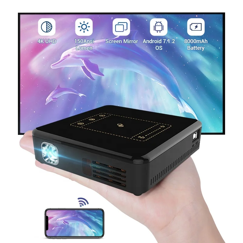 Высококачественный проектор высокого разрешения wifi android 4k dlp проекторы для домашнего кинотеатра