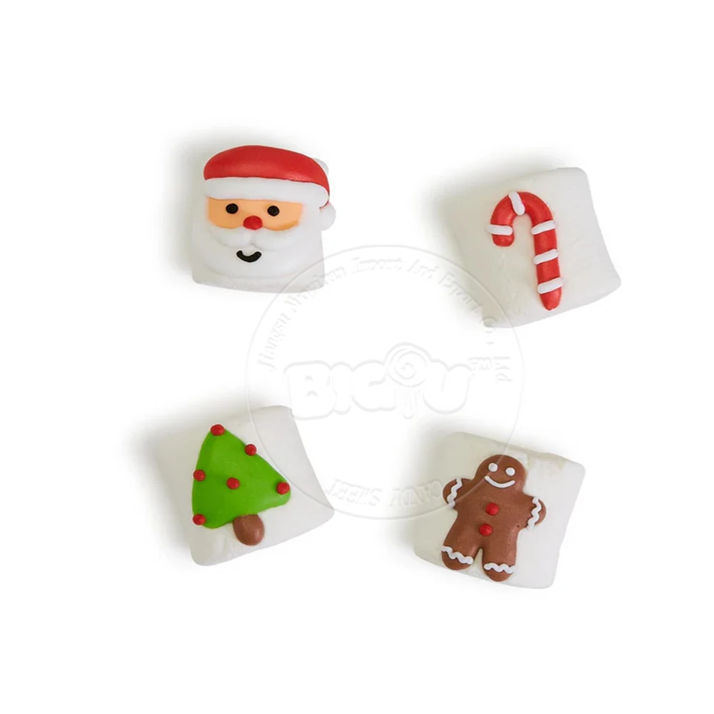 Candy manufacturers direct sales Halal Bulk Sweet Cotton Candy Christmas shaped marshmallows
