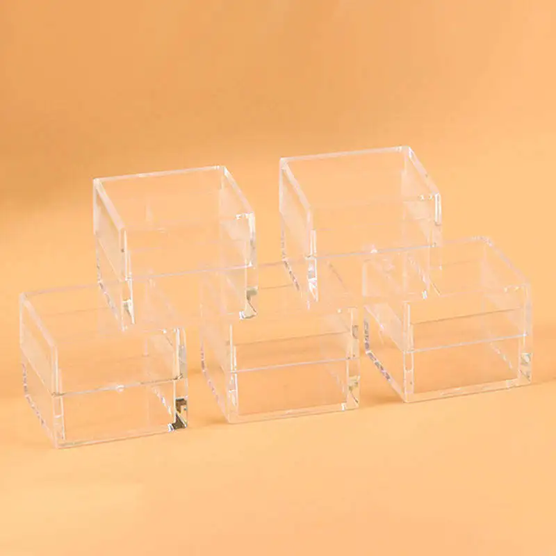 Hot sale Plastic Small Food Grade Candy Box Clear Acrylic Cube Wedding Sugar Favor Box 2x2x2 inch