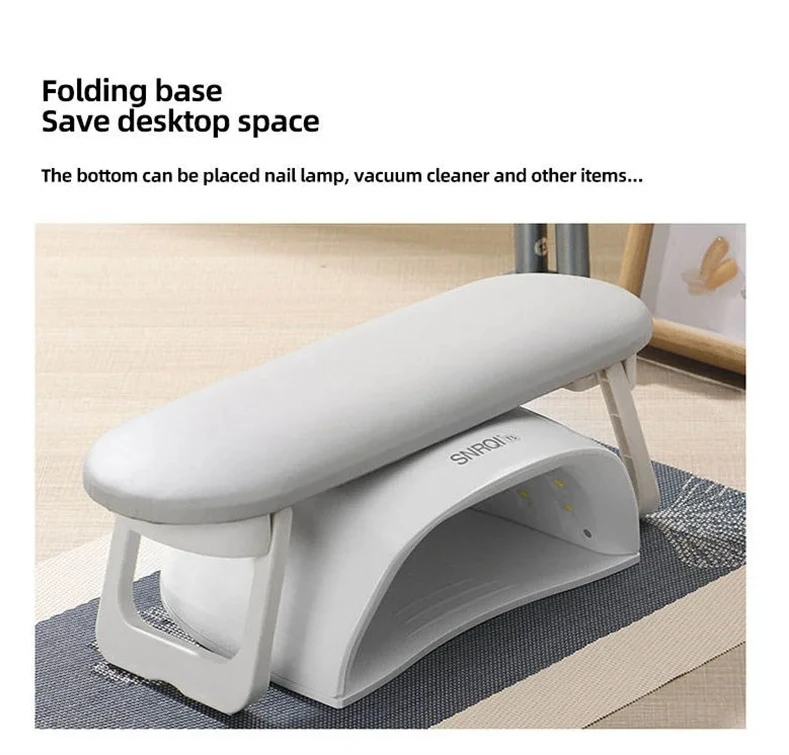 Folding Nail Hand Manicure Rest Arm Stand Pillow Cushion Holder Table Desk Armrest Sponge Support Mat Polish  Practice Salon