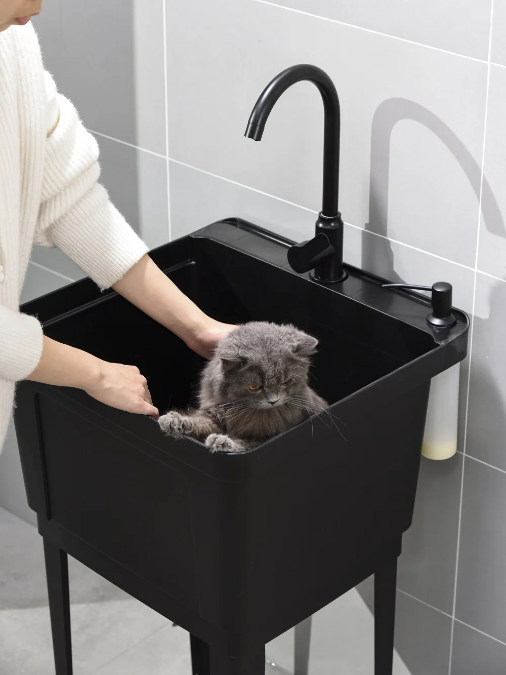 Laundry room trough utility washing clothes small ceramic basin sink laundry tub