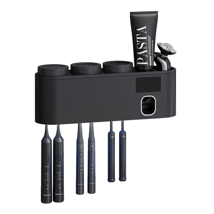 Wholesale High Quality Wall Mounted Toothbrush Holder And Paste Dispenser For Bathroom