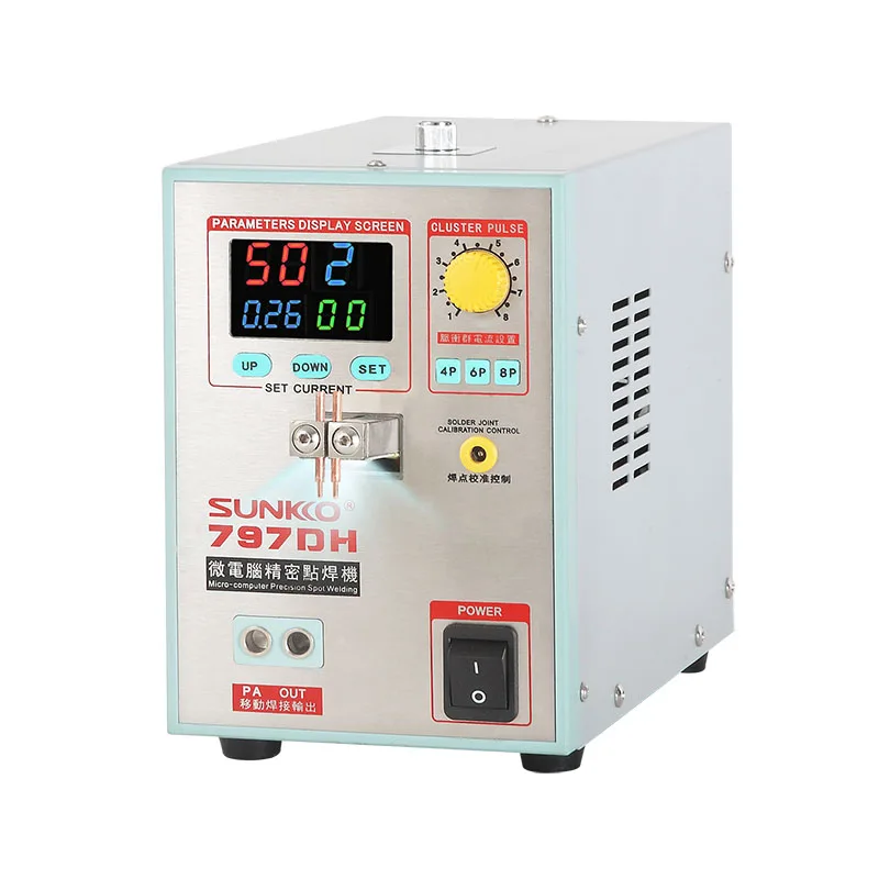 SUNKKO 797DH Precision Pulse Tab Spot Welder 3.8KW Spotter Power Battery Welding Machine for 18650 Packs Weld