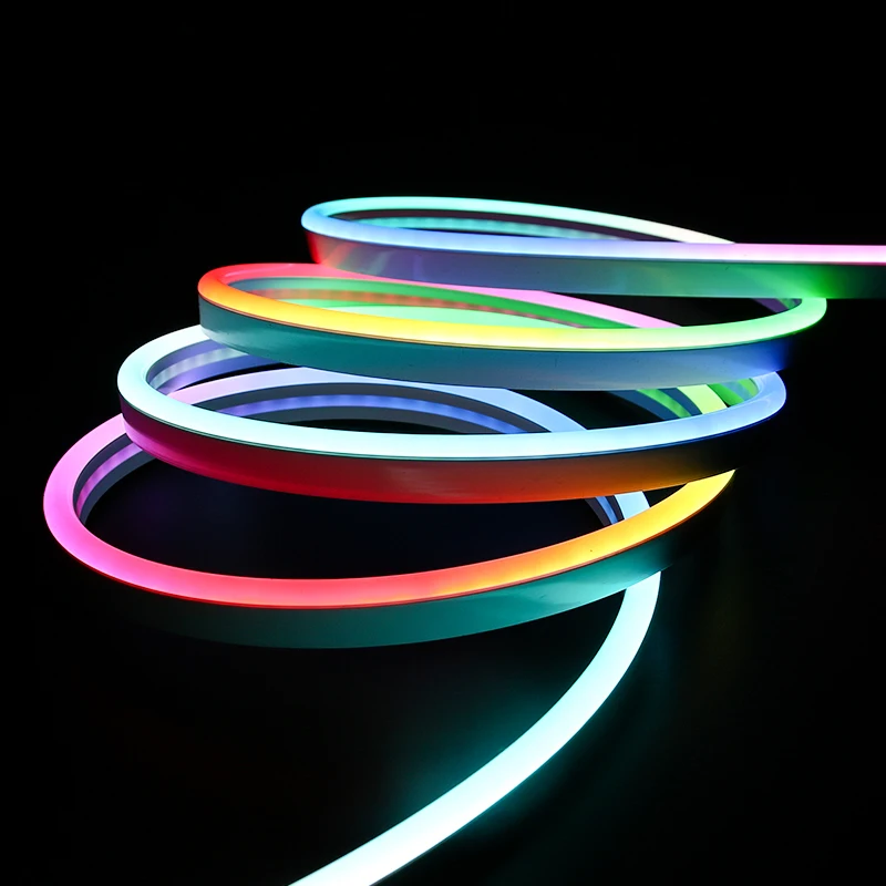 Shiji Lighting 120 светодиодов/м RGB неоновый свет IP67 IP68 силиконовый 12 В 24 в гибкая лента 0612 неоновые лампы с боковым обзором