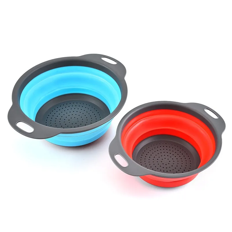Collapsible Colanders Round Shape Silicone Space Saving Kitchen Strainer Perfect for Draining Pasta Vegetables Meats and Fruits