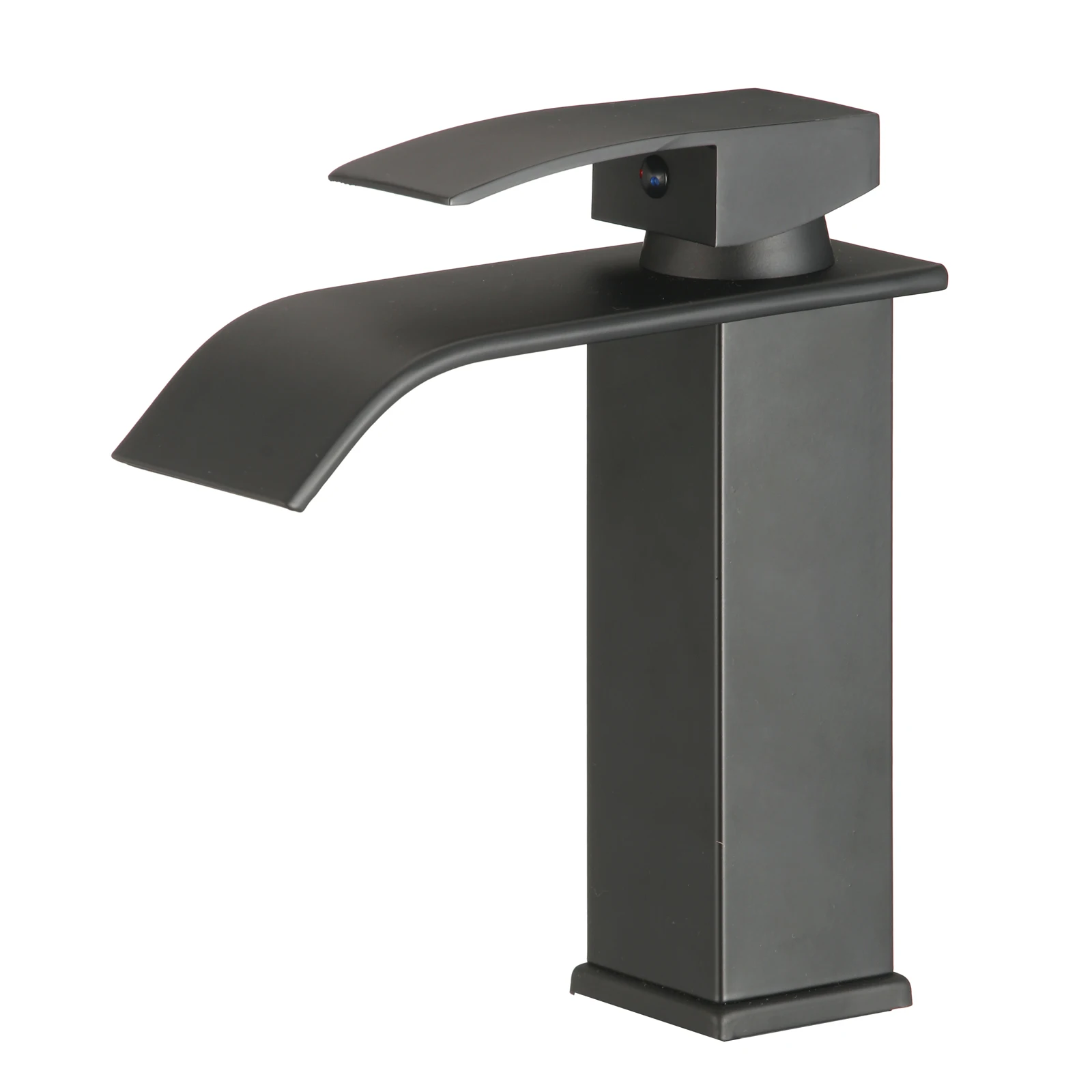 Tidjune Rv Lavatory Vessel Bathroom Faucet Matte Black Waterfall Faucet Sink Single Handle Bathroom Sink Faucet