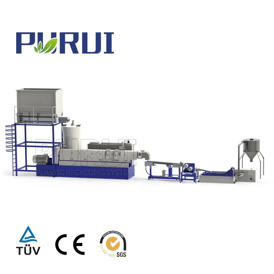 Polycarbonate recycling machine granulator Durable Automatic PC plastic recycling line PC pelletizing machine