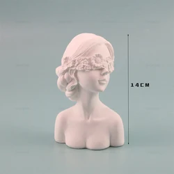 SHI SHENG Creative Girl White Resin Necklace Bust Mannequin Head With Shoulder Stand for Home Living Room Coffee Table Ornament