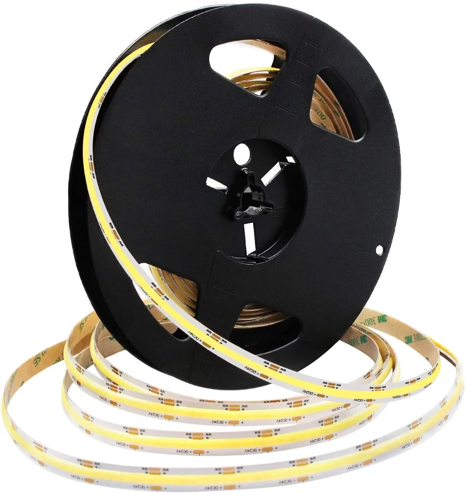 1sun Dotless 528 480 448 384 320 224 Leds DC12V DC24V Flexible COB Led Strip Light