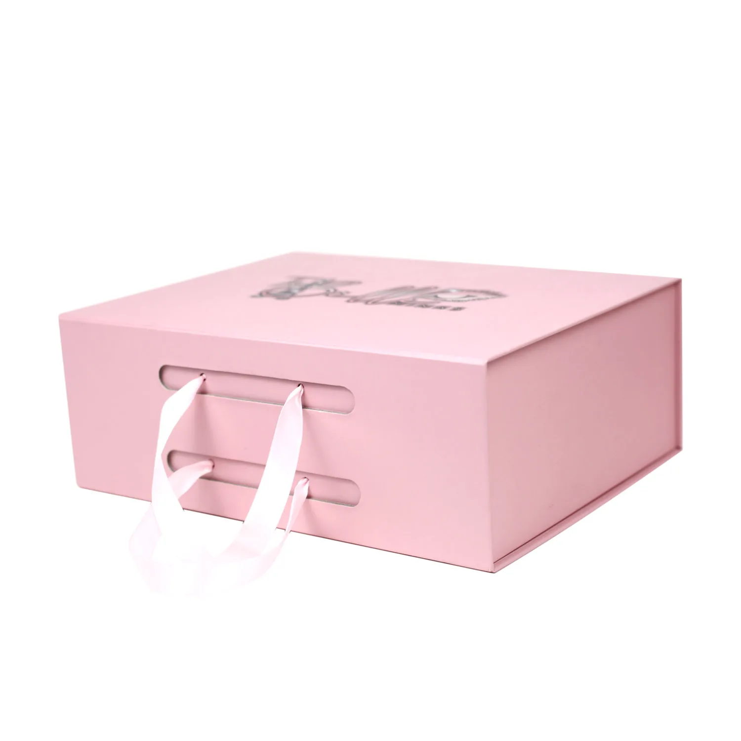 Magnet folding boxes with ribbons design luxury pink gift boxes foil logo for gift packaging packaging boxes for clothes