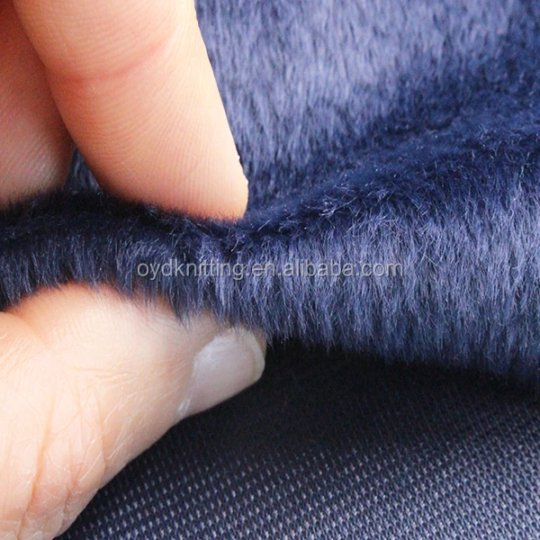 Grey/Dark Blue 2.5mm Velboa/Velvet Fabric Lining Material Solid Short Pile/Hair Velboa