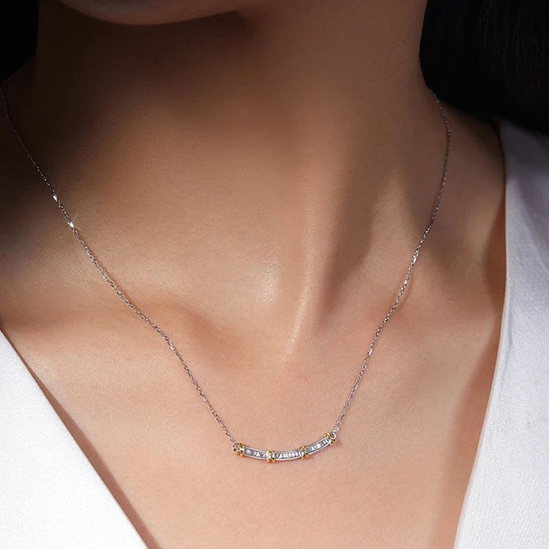 BAROLI latest inspirational designs fashion jewelry 14k 18k solid gold minimalist diamond necklace for women