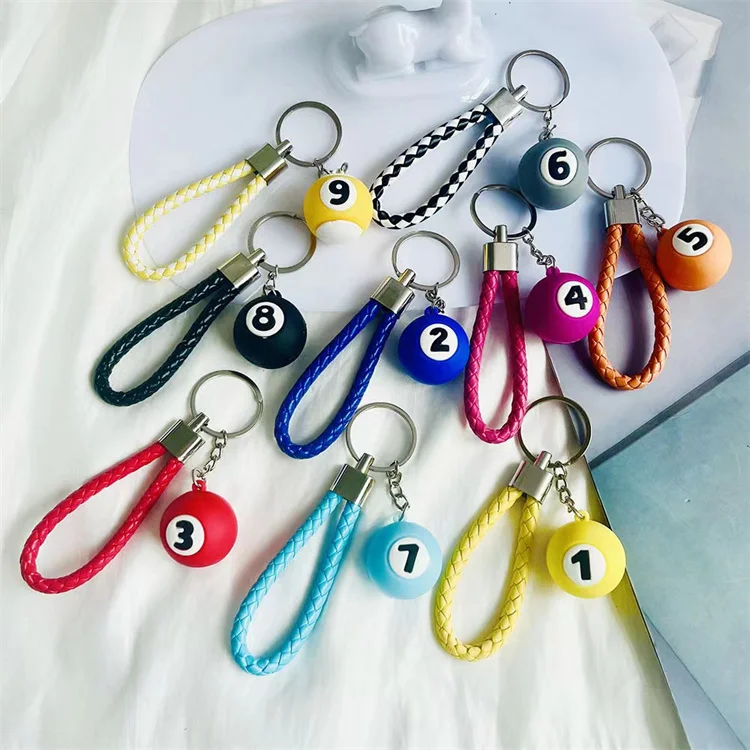 Personalized Creative Car Keychain Hanging Ornaments Backpack Pendant Gift Wholesale Cute Ball Key Chain