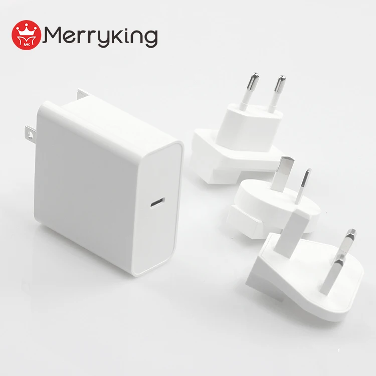 
PD65W USB-C Wall Charger 5V 9V 12V 15V 20V Type C + QC 3.0 Quick Charger with US/UK/EU/AU Plug 