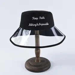 2019 New Teenager Women Men PVC Transparent Bucket Hat with Embroidery Letters