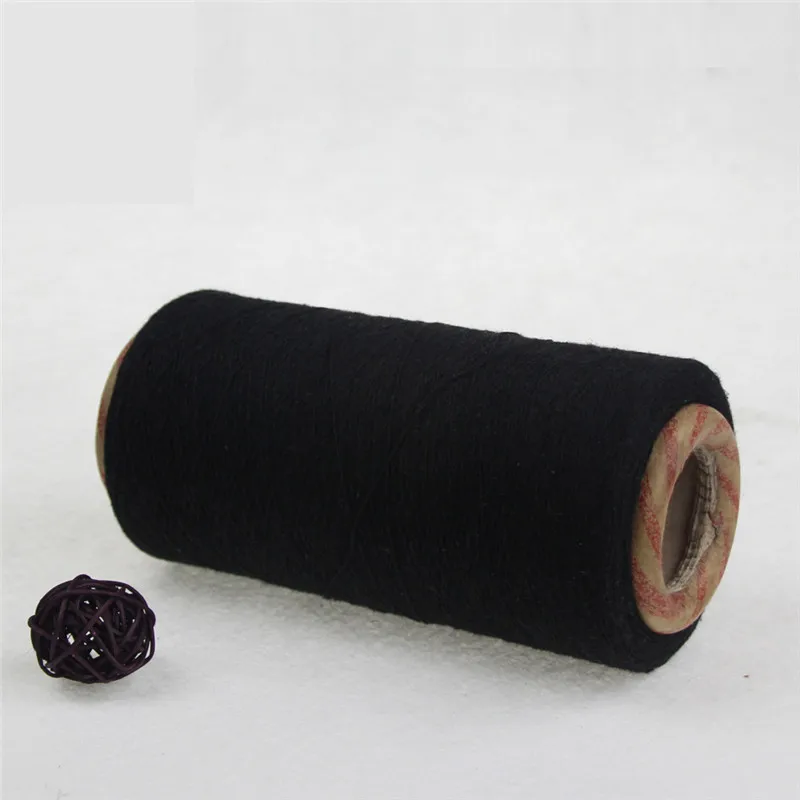 Black Color Ne6s 8s 12s regenerated cotton knitting glove yarn