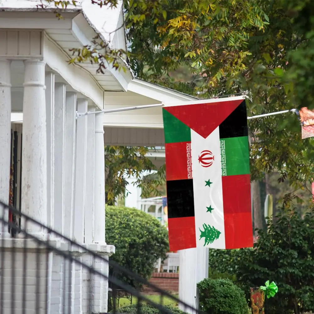 Flagnshow 90x150 cm waterproof 100% polyester Palestine Lebanon Iran Syria Flag