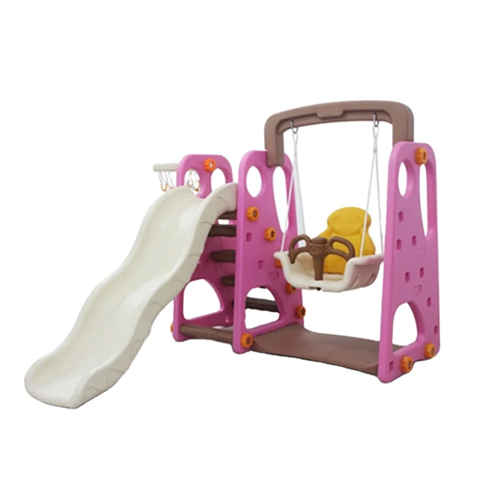 Plastic Indoor Slide with Basket for Kids