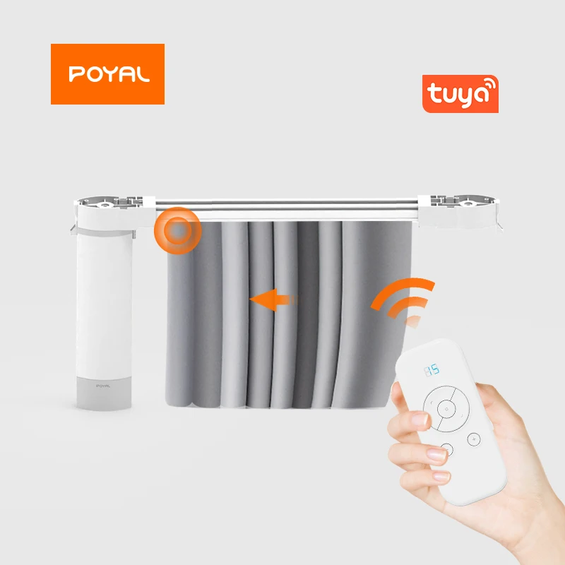 POYAL Smart Curtain Drivers for Living Room Super Silent Z Wave Electric Track Curtain Motor Motorized Rod Bot Opener Motor